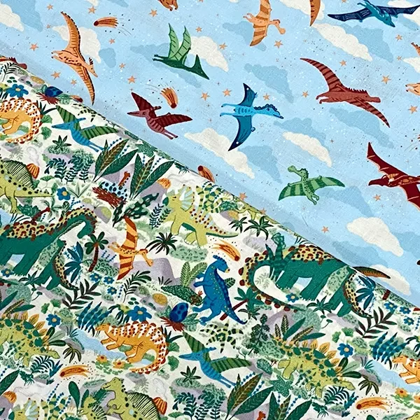 Tesatura patchwork - Makower - Prehistoric 165/B2 Soar light blue