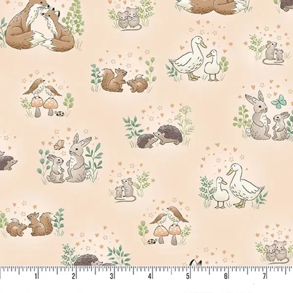 Material patchwork  - Makower - Little Ones 189/C Hugs coral