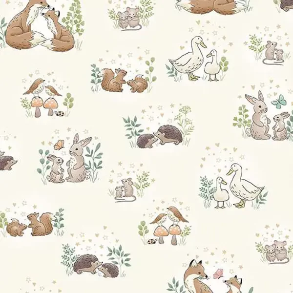Material patchwork  - Makower - Little Ones 189/Q Hugs cream