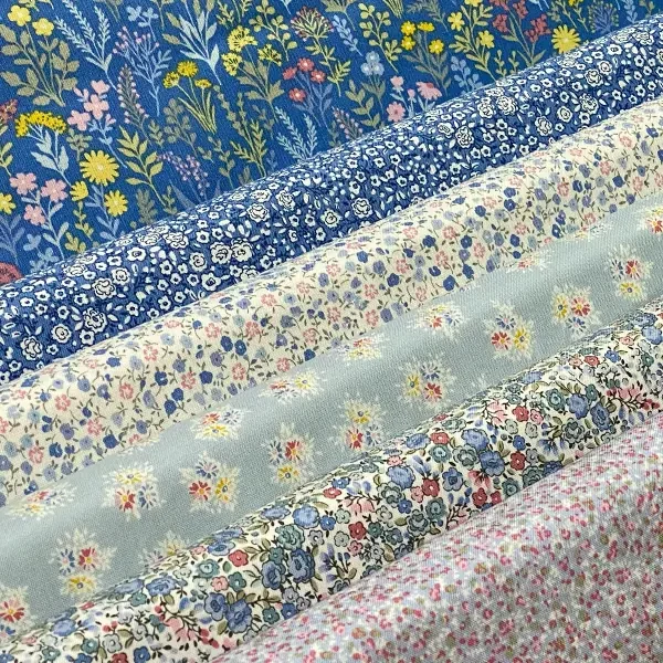 Material patchwork  - Makower - Petite Fleur 180/B Meadow blue
