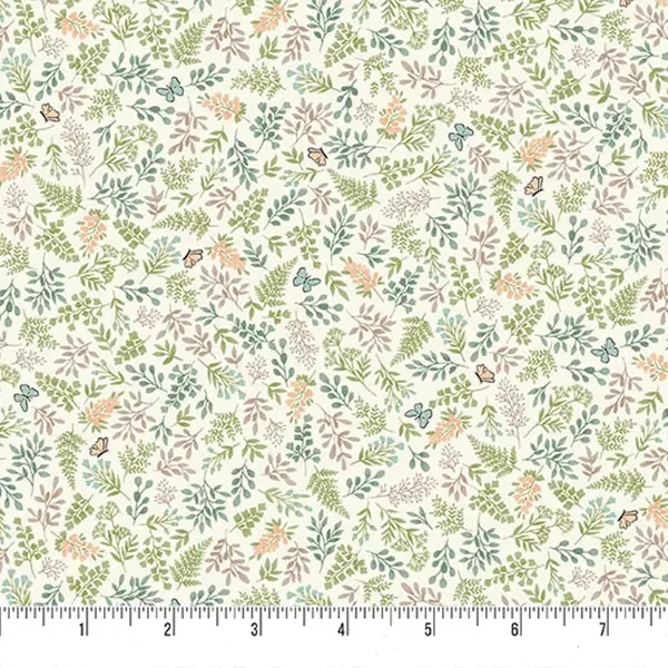 Material patchwork  - Makower - Little Ones 192/Q Foliage cream