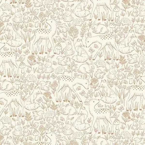 Material patchwork  - Makower - Little Ones 194/V Etched brown