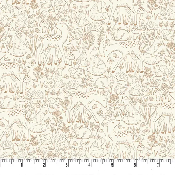 Material patchwork  - Makower - Little Ones 194/V Etched brown