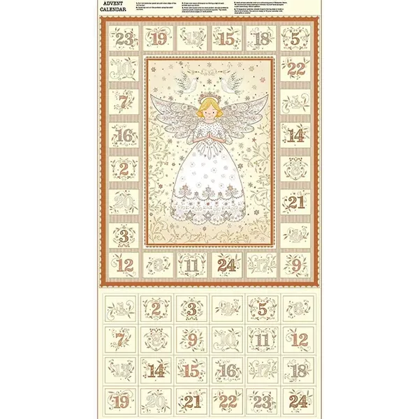 Tesatura patchwork - Makower - Christmas 25 Advent Angel Cream 042/Q, Panel, 60 cm