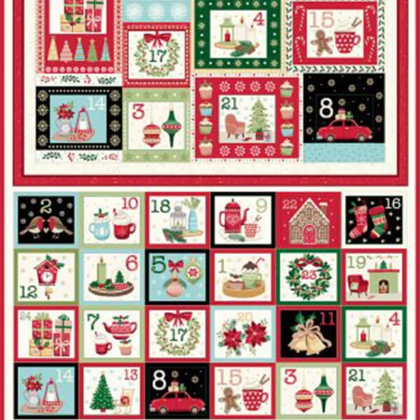 Material patchwork - Makower - Christmas 23 Advent Cozy 2574-1 Panel, 60cm