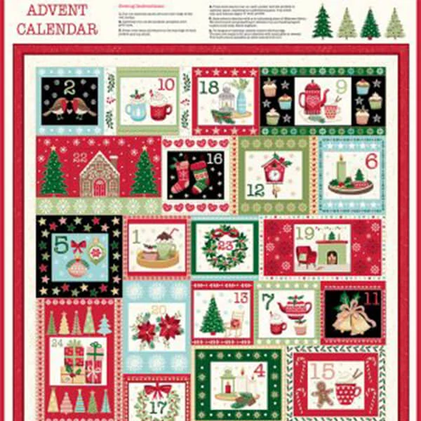 Material patchwork - Makower - Christmas 23 Advent Cozy 2574-1 Panel, 60cm