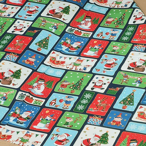 Material patchwork  - Makower - Christmas 23 Santa Blocks  2583-1 Panel, 30cm