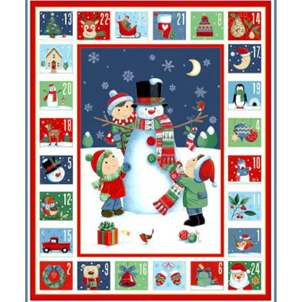 Material patchwork - Makower - Christmas 23 Advent Santa Snowman  2589-1 Panel, 60cm