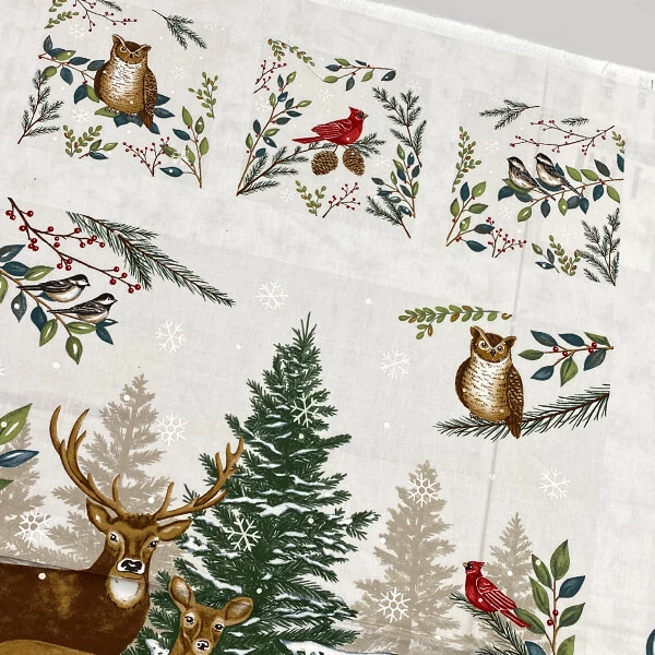 Material patchwork  - Moda - Woodland Winter by Deb Strain 56099-11 Panel, 60 cm