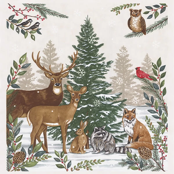 Material patchwork  - Moda - Woodland Winter by Deb Strain 56099-11 Panel, 60 cm