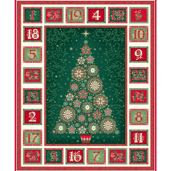 Tesatura patchwork - Makower - Good Tidings Advent 110/1, Panel, 60cm