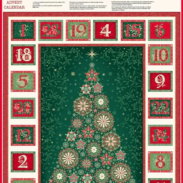 Tesatura patchwork - Makower - Good Tidings Advent 110/1, Panel, 60cm
