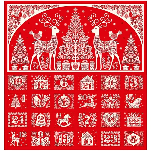 Tesatura patchwork - Makower - Christmas 25 Scandi Advent Red 117/R, Panel, 60cm