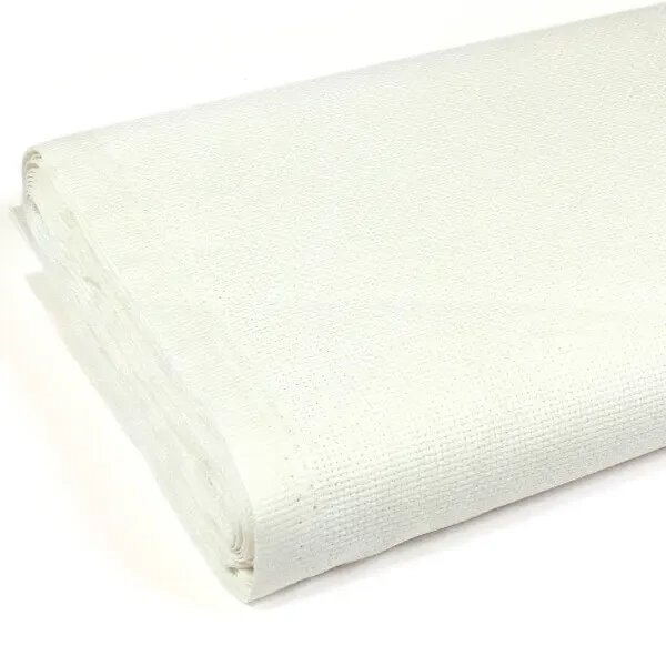 Kongré, Aida Pânză pentru broderie cu punct în cruce , 14 count, 150 cm lățime - alb, 10 cm
