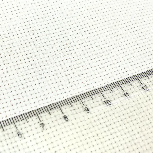 Kongré, Aida Pânză pentru broderie cu punct în cruce , 14 count, 150 cm lățime - alb, 10 cm