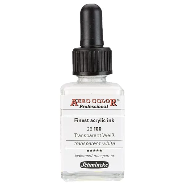 Cerneală acrilică Schmincke AERO COLOR Professional, 28 ml - 100, transparent white