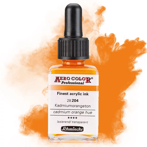 Schmincke AERO COLOR Professional vopsea aerograf , 28 ml - 204, cadmium orange hue