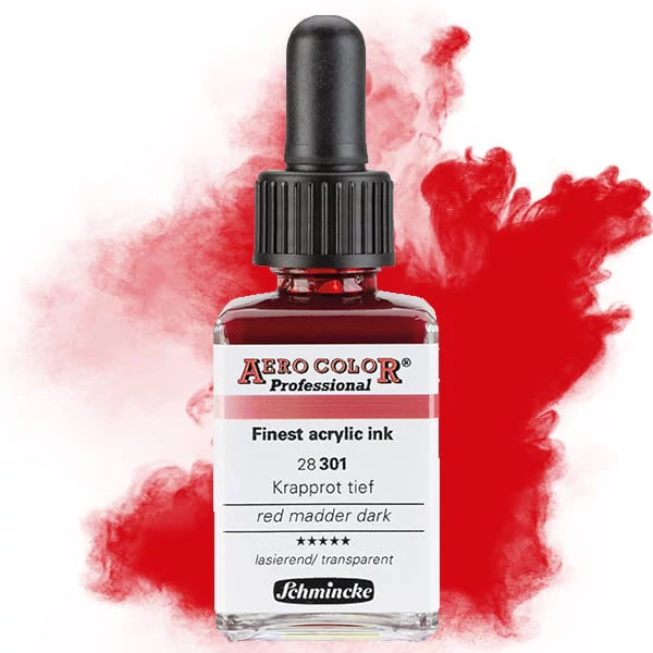 Schmincke AERO COLOR Professional vopsea aerograf , 28 ml - 301, red madder dark
