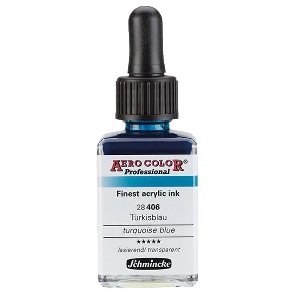 Schmincke AERO COLOR Professional vopsea aerograf , 28 ml - 406, turquoise blue