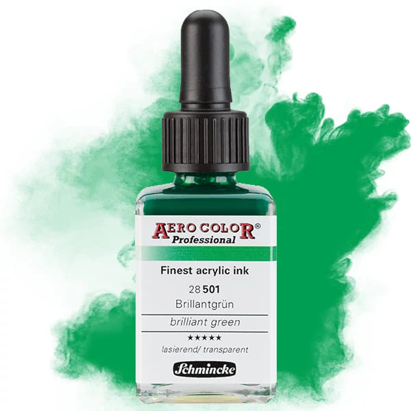 Schmincke AERO COLOR Professional vopsea aerograf , 28 ml - 501, brilliant green