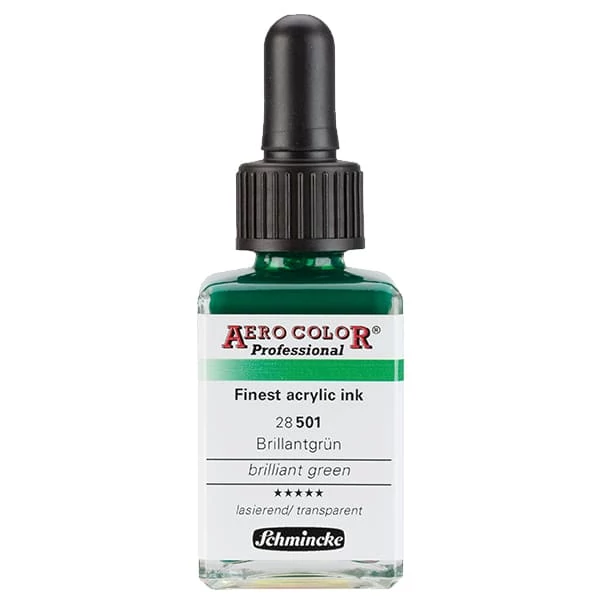 Schmincke AERO COLOR Professional vopsea aerograf , 28 ml - 501, brilliant green