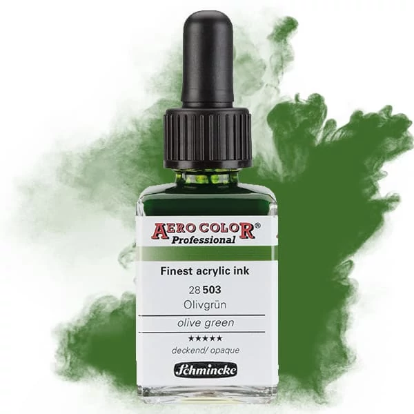 Schmincke AERO COLOR Professional vopsea aerograf , 28 ml - 503, olive green