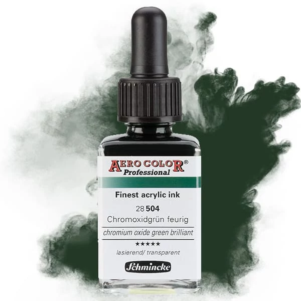 Schmincke AERO COLOR Professional vopsea aerograf , 28 ml - 504, chromium oxide green brilliant
