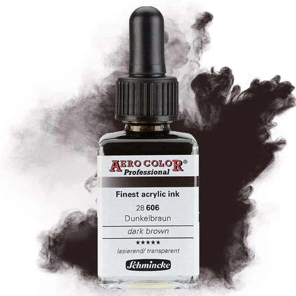 Schmincke AERO COLOR Professional vopsea aerograf , 28 ml - 606, dark brown