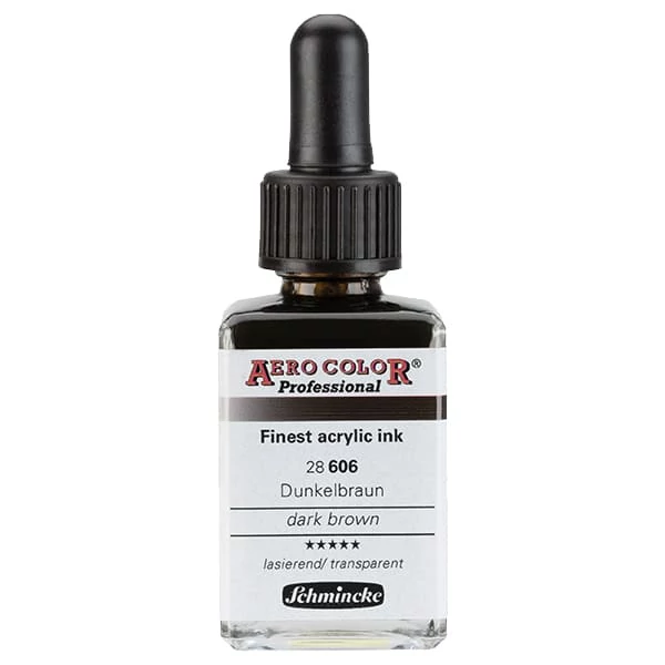 Schmincke AERO COLOR Professional vopsea aerograf , 28 ml - 606, dark brown