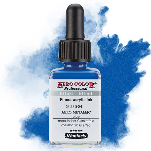 Schmincke AERO COLOR Professional vopsea aerograf , 28 ml - 904, AERO METALLIC blue