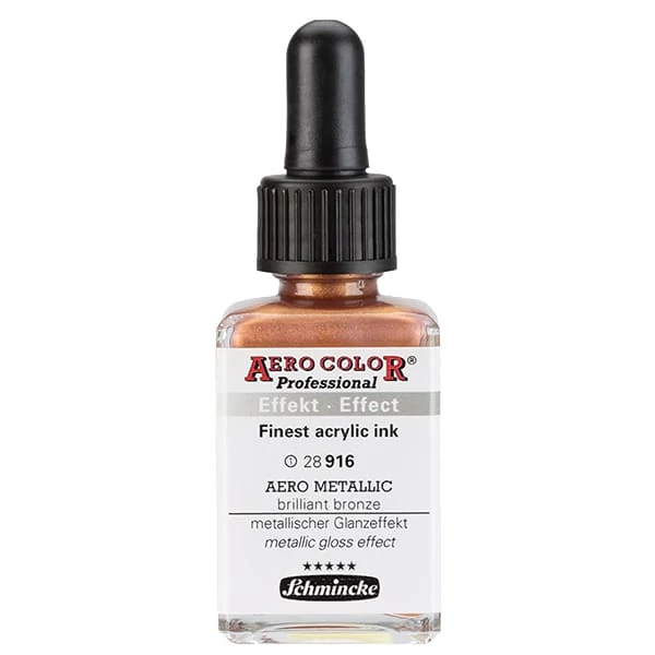 Schmincke AERO COLOR Professional vopsea aerograf , 28 ml - 916, AERO METALLIC brilliant bronze