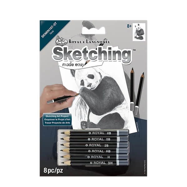 Mini set de desen grafic cu unelte, 12x18 cm - Panda