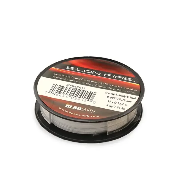 Ață de mărgele S-Lon Fire, 4LB, 0,12 mm, 15 yard - crystal