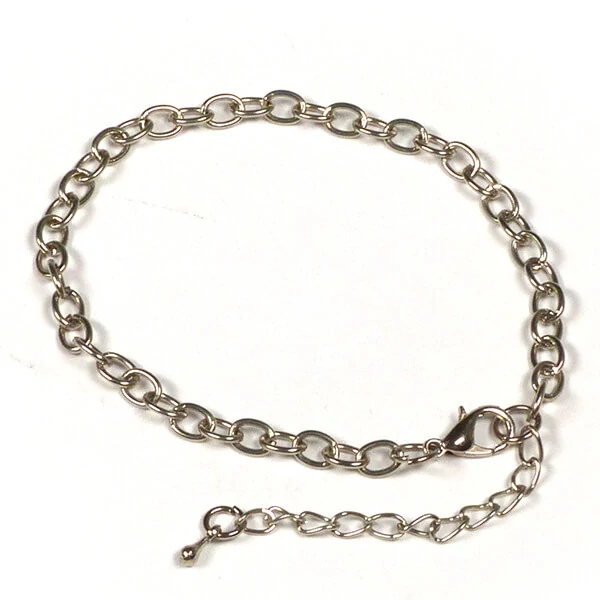 Brățară metalică cu închizător, prelungire lanț, 20 cm