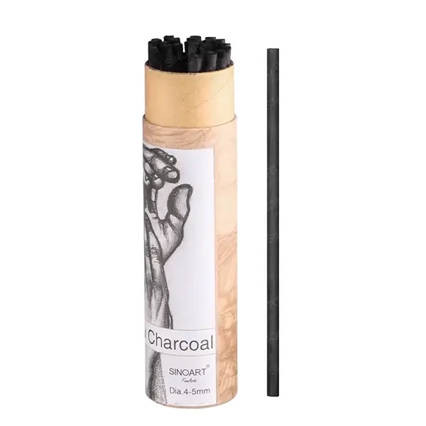 Set de cărbuni de desen arși (din ramuri de salcie) – 25 buc, 4-5 mm