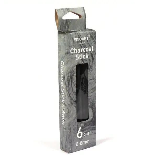 Set cărbune de desen ascuțit - 6 bucăți, 6-8 mm