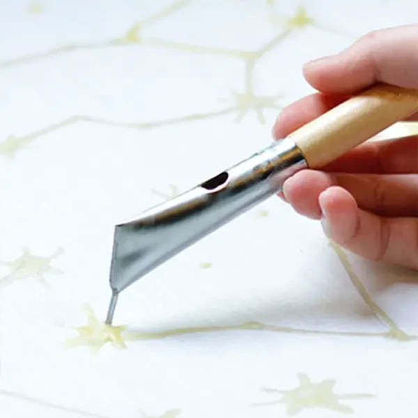 Peniță pentru batik, instrument pentru desen cu ceară (canting, tjanting)
