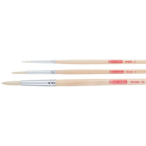 Set de pensule Talens Art Creation Bristle - rotund, cu peri, 3 buc (2-6-10)