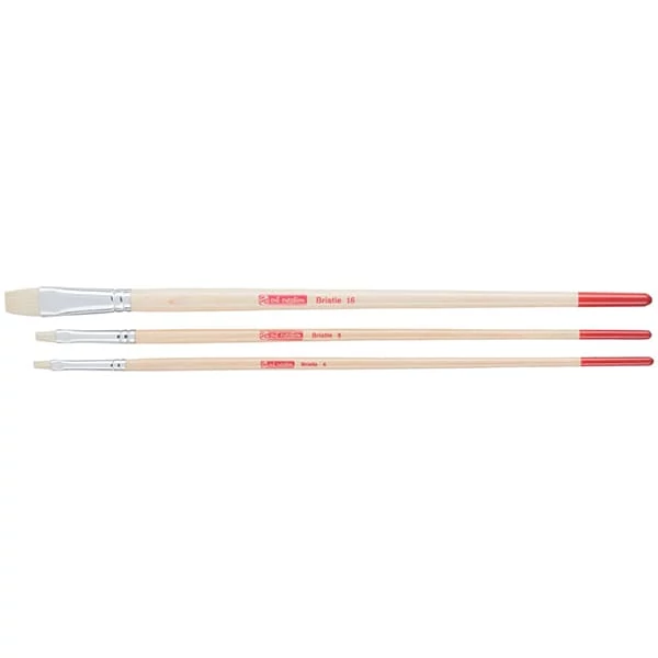 Set de pensule Talens Art Creation Bristle - plat, cu peri, 3 buc (4-8-16)
