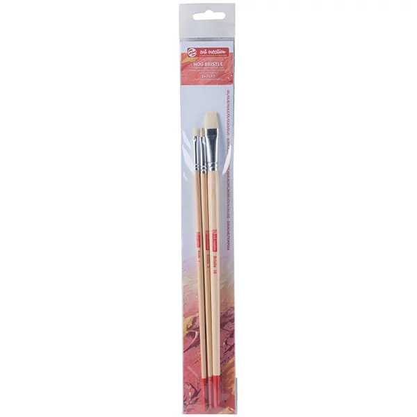 Set de pensule Talens Art Creation Bristle - plat, cu peri, 3 buc (4-8-16)