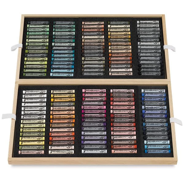 Set crete pastel uscat Rembrandt - 150 buc, cutie din lemn