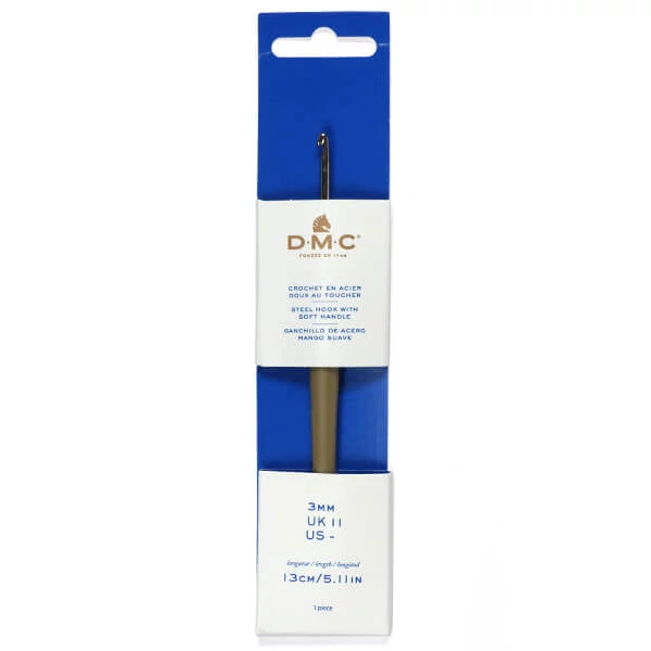 Croșetă ergonomică cu mâner din silicon  DMC - 3 mm