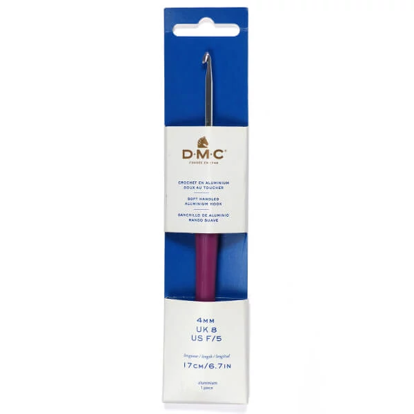 Croșetă ergonomică cu mâner din silicon, DMC - 4 mm