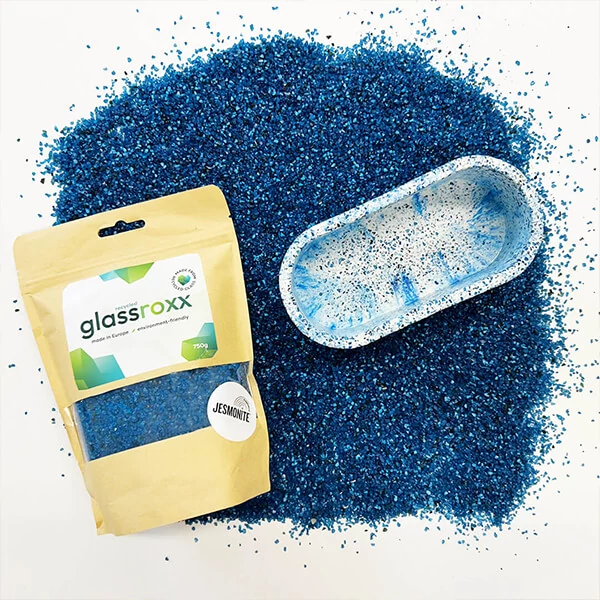 Granule de sticlă Jesmonite GlassRoxx, 150 g - silver