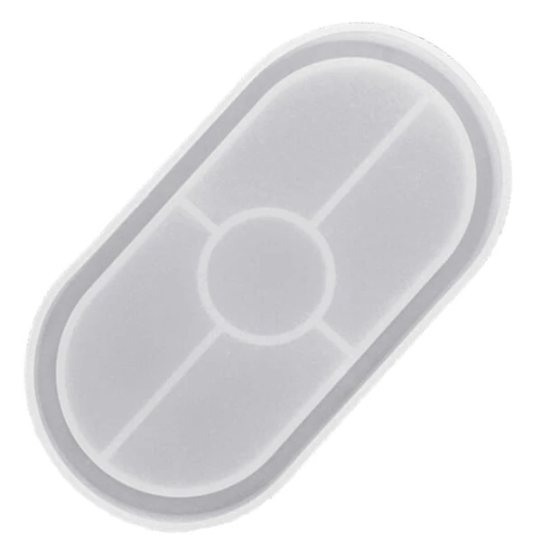 Matriță   Jesmonite silicon pentru răsină acrilică și sintetică - saiba cu margini, oval, 18x9,5 cm
