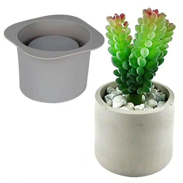 Matriță  Jesmonite silicon pentru răsină acrilică și sintetică - ghiveci rotund, 10x6,8 cm