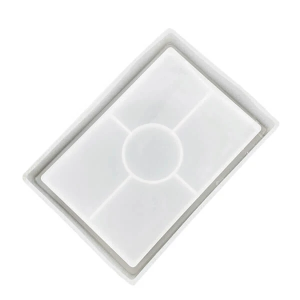 Matriță din silicon Jesmonite pentru răsină acrilică și sintetică  - dreptunghi, suport cu margini, 15,5x11 cm