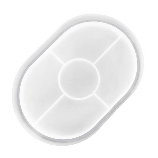 Matriță din silicon Jesmonite pentru răsină acrilică și sintetică - șaibă cu ramă ovală, 15,5x11,4 cm