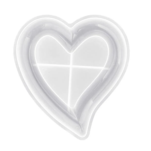 Matriță   Jesmonite din silicon pentru  răsină acrilică și sintetică - bol in Formă de inima, 16x17,8x1,7 cm