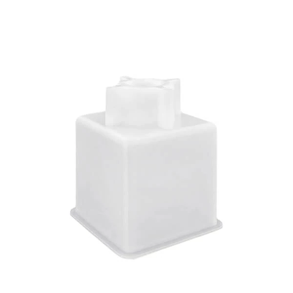 Matriță   Jesmonite din silicon pentru  răsină acrilică și sintetică - vaza patrata, sticla, 6,8x8 cm